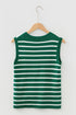 Classic Striped Sleeveless Ribbed Knit Sweater Top