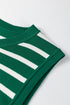 Classic Striped Sleeveless Ribbed Knit Sweater Top