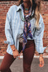 Classic Striped Western Boyfriend Chest Pocket Denim Jacket