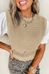 Classic Textured Knit Crew Neck Sweater Vest
