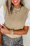 Classic Textured Knit Crew Neck Sweater Vest