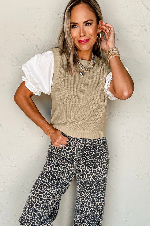 Classic Textured Knit Crew Neck Sweater Vest