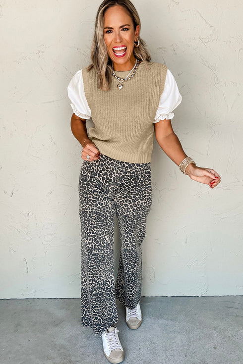 Classic Textured Knit Crew Neck Sweater Vest