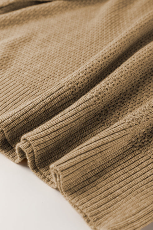 Classic Textured Knit Crewneck Long Sleeve Pullover Sweater