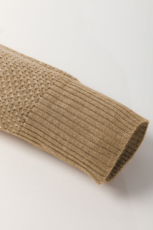 Classic Textured Knit Crewneck Long Sleeve Pullover Sweater