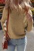 Classic Textured Knit Crewneck Long Sleeve Pullover Sweater