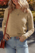 Classic Textured Knit Crewneck Long Sleeve Pullover Sweater