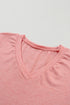 Classic V Neck Petal Sleeve Soft Knit T Shirt