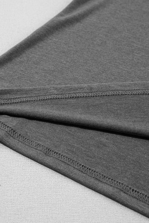 Classic V Neck Petal Sleeve Soft Knit T Shirt