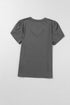 Classic V Neck Petal Sleeve Soft Knit T Shirt