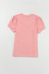 Classic V Neck Petal Sleeve Soft Knit T Shirt