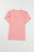 Classic V Neck Petal Sleeve Soft Knit T Shirt