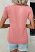 Classic V Neck Petal Sleeve Soft Knit T Shirt