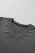 Classic V Neck Petal Sleeve Soft Knit T Shirt