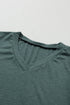 Classic V Neck Petal Sleeve Soft Knit T Shirt