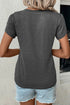 Classic V Neck Petal Sleeve Soft Knit T Shirt