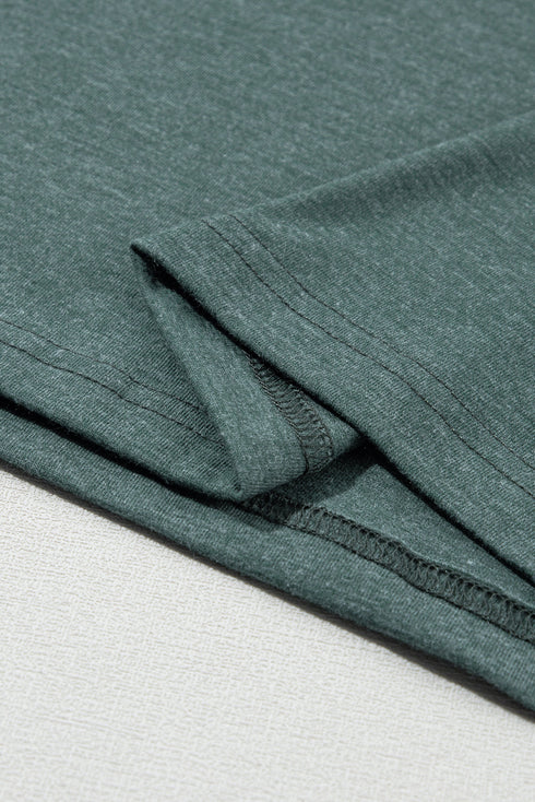 Classic V Neck Petal Sleeve Soft Knit T Shirt