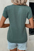 Classic V Neck Petal Sleeve Soft Knit T Shirt