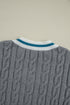 Classic Varsity Stripe Cable Knit Sweater