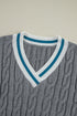 Classic Varsity Stripe Cable Knit Sweater