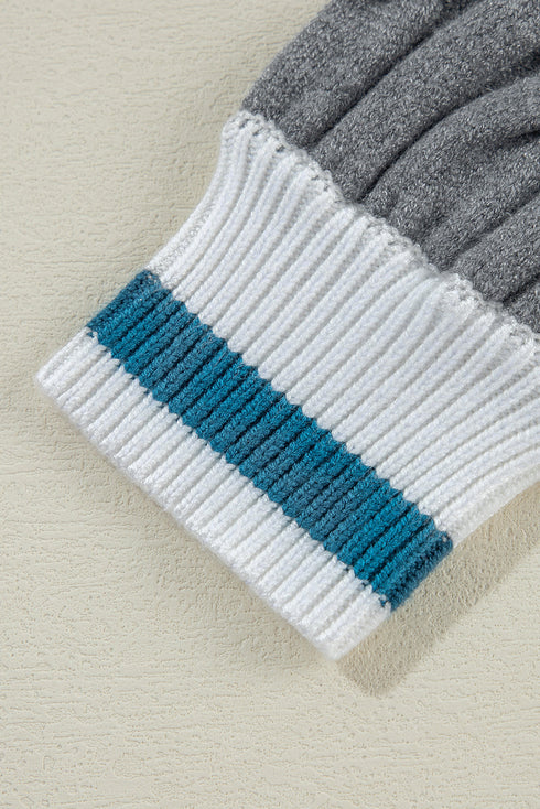 Classic Varsity Stripe Cable Knit Sweater