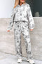 Classic Woodland Camouflage Print Hoodie And Sweatpants Pant Sets