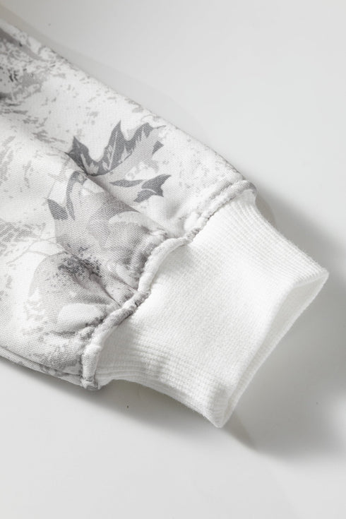Classic Woodland Camouflage Print Hoodie And Sweatpants Pant Sets