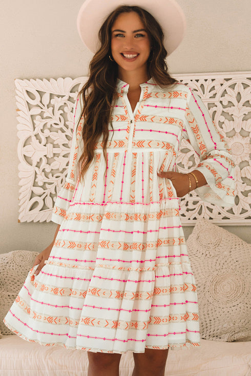 Coastal Breeze Ruffled Bohemian Dress