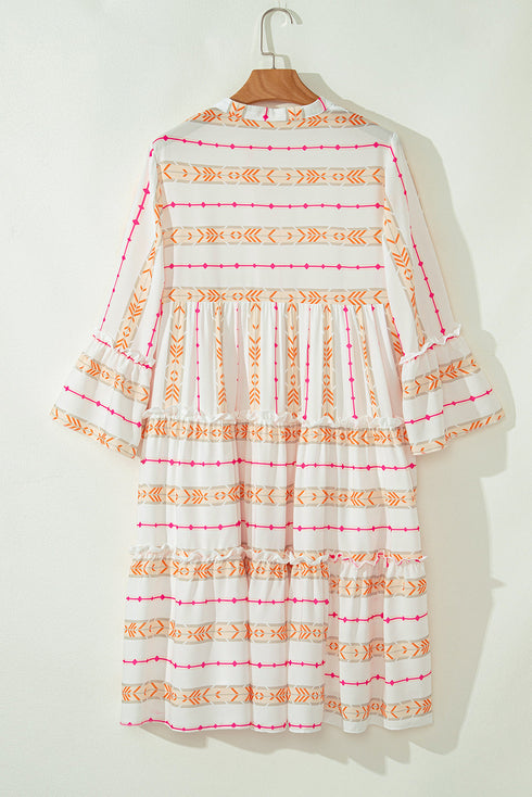 Coastal Breeze Ruffled Bohemian Dress