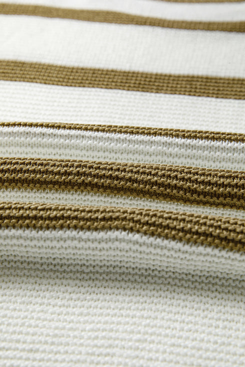 Coastal Breeze Striped Knit Open Side Tie Detail Sweater Top