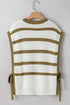 Coastal Breeze Striped Knit Open Side Tie Detail Sweater Top