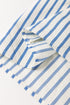 Coastal Striped Ruffle Neck Tie Cuff Bracelet Sleeve Shift Dress