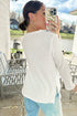 Coffee Beach Repeat Rolled Edge Graphic Sweater