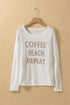 Coffee Beach Repeat Rolled Edge Graphic Sweater