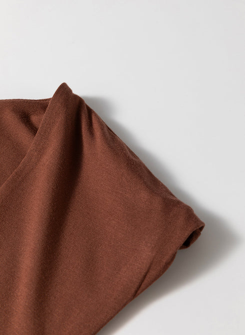 Coffee Solid Color U Neck Slim Fit Tank Top