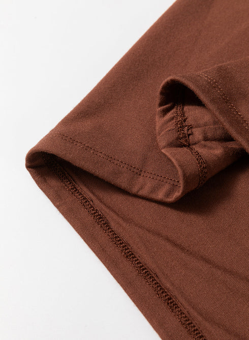 Coffee Solid Color U Neck Slim Fit Tank Top