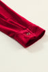 Collared Button Front Long Sleeve Velvet Shirt Dress
