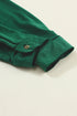 Collared Button Front Long Sleeve Velvet Shirt Dress