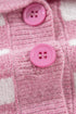 Collared Checkerboard Knit Button Placket Pullover Sweater