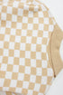 Collared Checkerboard Knit Button Placket Pullover Sweater