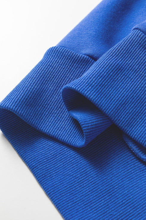 Collared Drop Shoulder Snap Placket Pullover Sweatshirt