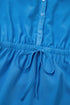 Collared Half Button Sleeveless Elastic Waist Shirt Mini Dress