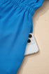 Collared Half Button Sleeveless Elastic Waist Shirt Mini Dress