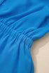 Collared Half Button Sleeveless Elastic Waist Shirt Mini Dress