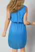 Collared Half Button Sleeveless Elastic Waist Shirt Mini Dress