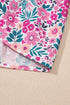 Collared Half Placket Short Sleeve Loose Fit Floral Dress