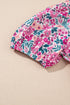 Collared Half Placket Short Sleeve Loose Fit Floral Dress