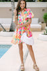 Collared Puff Sleeve Tiered Mini Shirt Dress