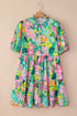 Collared Puff Sleeve Tiered Mini Shirt Dress