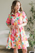 Collared Puff Sleeve Tiered Mini Shirt Dress